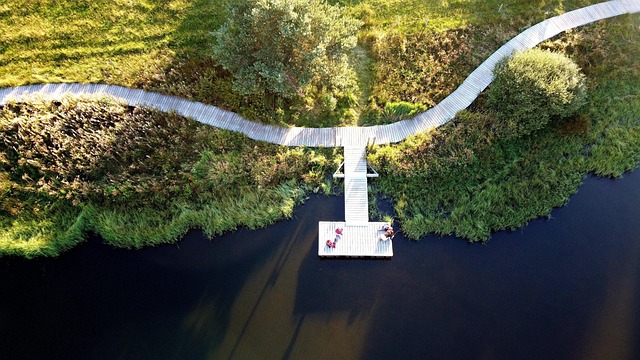drone, dji, mavicmini, lake, bridge, technology, hiking, ardèche, devesset, pond, air, aircraft